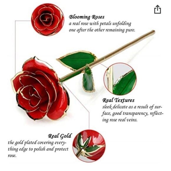 🌹24K Gilded Rose-perfect gift🌹 - Picture 3 of 8